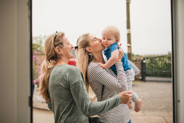 Happy children with childminder